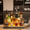LED Lighted Liquor Bottle Display Shelf, 24 Inch Bar Display Shelf, DIY Illuminated Bottle Shelf with App & Remote Control, 3 Step Freestanding Holdi