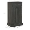 Kitchen Tilt Out Trash Bin Cabinet Free Standing Storage Cabinet with Drawer, Charcoal Gray