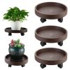 8 Pack Plant Caddy with Wheels Heavy Duty 12.2 Inch Plant Dolly with Locking Casters Rolling Plant Stand for Indoor Outdoor, Brown