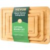 VEVOR Cutting Board, 3 Pieces, Premium Versatile Bamboo Cutting Board with Food-Grade Oil and Juice Groove,Sturdy & Durable Chopping Board with Built