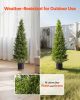 VEVOR Artificial Topiary Cedar Trees, 48 inch 2 Set Faux Pine Shrubs Plants, Fake Silk Tree Look Real, Easy Assembly for Decor Front Porch Outdoor Pa