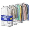 4 Pcs Clear Garment Bags for Hanging Clothes Dust Proof Suit Bags for Closet Storage 40 x24 x10 inch with Zipper Sides Designed for Travel & Organiza