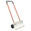 VEVOR Snow Pusher Shovel with Wheels, 24 in Wheeled Snowplow Shovel with Bi-Directional Angled Blade & 90 Degree Adjustable Handle, Metal Winter Shov
