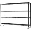 4-tier, adjustable shelf spacing, with adjustable feet and wheels, iron display stand, 150*60*192cm, powder-coated black