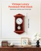 VEVOR Grandfather Clock, 18 in Classic Vintage Pendulum Clock, Pine Wood & MDF Wall Clocks with Quartz Movement and Quiet Design, for Living Room, Be