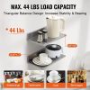 VEVOR 8.6" x 16" Stainless Steel Shelf, Wall Mounted Floating Shelving with Backsplash, 44 lbs Load Capacity Commercial Shelves, Heavy Duty Storage R