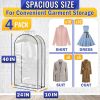 4 Pcs Clear Garment Bags for Hanging Clothes Dust Proof Suit Bags for Closet Storage 40 x24 x10 inch with Zipper Sides Designed for Travel & Organiza