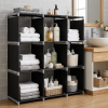 3-Tier 9-Cube Modular Storage Organizer – Durable Steel Tube & Non-Woven Fabric Shelf, Space-Saving Multi-Purpose Storage Rack for Bathroom, Kitchen,