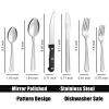 72 Pieces Silverware Set with Steak Knives, Stainless Steel Pattern Design Cutlery Set for 12, Flatware Set Mirror Polished, Tableware Set for Home K