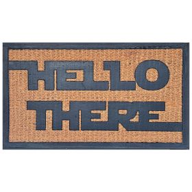 "Hello there"Funny Coir Doormat Hello There Welcome Front Porch Decor Doormat for The Entrance Way Outdoor with Heavy-Duty Non Slip Coconut Coir Door