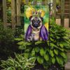 Pug King of Mardi Gras Garden Flag Mailbox Flag Decorative Yard Flag Banner Outside Patio Artwork Yard Flower Beds, Garden Size, Multicolor