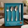 16-Piece Luxury Premium Silverware Dinnerware Tableware Set for Home - Stainless Steel Flatware Service for 4 with Forks, Knives, Spoons, and Teaspoo