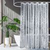 Clear Pebble Shower Curtain Liner 3D Transparent EVA Bathroom Curtain Liner Plastic Waterproof Shower Partition 71x71 Inches with Grommet Eyelets and