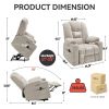 Power Lift Recliner Chair with Massage and Heat for Elderly, Overstuffed Wide Recliners, Heavy Duty Motion Mechanism with USB and Type C Ports, 2 Ste