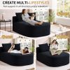 67.5''Chaise Lounge Chair 46'' Wide Seat Indoor Corduroy Oversized Sleeper Sofa for Living Room Deep Seat Lounge and Two Soft Pillows Convertible Bon