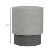 Round Accent Table with Concrete Finish 4 Adjustable Feet for Indoor Outdoor
