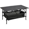 Folding Aluminum Camping Table with Carry Bag Lightweight Portable Medium Size Table for Indoor Outdoor Use Perfect for Backyard BBQ Patio Beach Picn