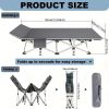 75 Inch Heavy Duty Folding Camping Cot with Flip Mattress Portable Guest Bed with Carry Bag 600 lbs Capacity for Adults and Teens Ideal for Travel Ga