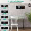 15.7in LED Digital Wall Clock with Remote Control 10 Level Brightness 3 Alarm Settings 12/24Hr Format Timing Countdown Temperature Calendar Display D