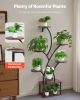 VEVOR Plant Stand Indoor with Grow Lights, 62 in Tall 8-Tier Lighted Plant Shelf, Metal Corner Plants Holder, 3 Timer & 10 Brightness, Tree-Shaped Fl