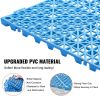VEVOR Interlocking Tile 50PCS Blue, Drainage Tiles 12" x 12" Splicing, Soft PVC Interlocking Drainage Floor Tiles, Non-Slip Drainage Holes for Restro