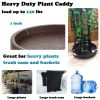8 Pack Plant Caddy with Wheels Heavy Duty 12.2 Inch Plant Dolly with Locking Casters Rolling Plant Stand for Indoor Outdoor, Brown