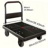 Heavy Duty Folding Utility Cart 600 lbs Load Capacity Reinforced Steel Frame Thick Platform Silent Rubber Wheels Space Saving Trolley for Home Garage