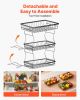 VEVOR 3 Tier Fruit Basket, Countertop Fruits Vegetable Bowl with Banana Hangers and Side Storage Basket, Metal Wire Storage Stand for Kitchen Counter