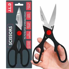 Heavy Duty Multi-Purpose Kitchen Scissors, Food Scissors, Sharp Scissors with Nutcrackers, Bottle Opener, Can Opener, Vegetable Cutting Scissors, Cho