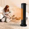 2-In-1 Portable Electric Tower Heater, Oscillating Space Heater for Indoor Use with Remote Control, 8H Timer, Three Heating Modes(High, Low, Fan), 75