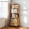 5 Tier Rotating Bookshelf, 360° Display Round Spinning Bookshelf with Wheels, Space-Saving, Small Space Rotating Bookshelf Tower for Bedroom, Living