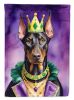 Doberman Pinscher King of Mardi Gras Garden Flag Mailbox Flag Decorative Yard Flag Banner Outside Patio Artwork Yard Flower Beds, Garden Size, Multic