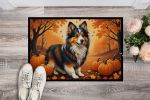 NEW Sheltie Fall Doormat Front Door Mat Indoor Outdoor Rugs for Entryway, Non Slip Washable Low Pile, 18H X 27W