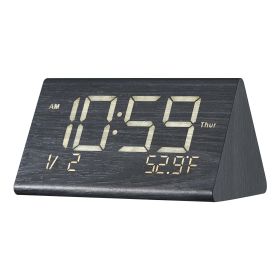 VEVOR Digital Alarm Clock, Wooden Desk Clock with Dual Alarm, USB Port, Snooze, Night Light, Voice Control, Adjustable Volume, Bedside Desktop Clock