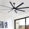 84 in. Integrated LED Farmhouse Indoor/Outdoor Black Smart Ceiling Fan with Remote Control