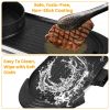 2 in 1 Electric Hot Pot with BBQ Grill Cooker 2200W Smokeless Non-Stick Korean BBQ Grill Shabu Shabu Hot Pot with Independent Temperature Control 5 G