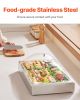 VEVOR Countertop Food Serving Display Container, 1 x 1 Pan Stainless Steel Food Serving Tray, Buffet Condiment Dispenser Display Rack with Clear Arc