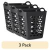 (3 pack) Flex Square Laundry Hamper, Black