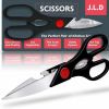 Heavy Duty Multi-Purpose Kitchen Scissors, Food Scissors, Sharp Scissors with Nutcrackers, Bottle Opener, Can Opener, Vegetable Cutting Scissors, Cho