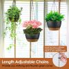 4Pcs 9.64In Diameter Hanging Planter with Drainage Holes Removable Self-Watering Tray Plastic Hanging Flower Plant Pots For Indoor Outdoor Herb Ivy F