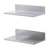 VEVOR 8.6" x 16" Stainless Steel Shelf, Wall Mounted Floating Shelving with Backsplash, 44 lbs Load Capacity Commercial Shelves, Heavy Duty Storage R