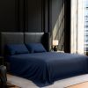 Bedding King Bed Sheets Set - 4 Piece Bedding - Brushed Microfiber - Shrinkage and Fade Resistant - Easy Care (King, Navy Blue)