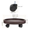 8 Pack Plant Caddy with Wheels, Heavy Duty 12.2 Inch Rolling Plant Stand for Moving Potted Flowers Indoor Outdoor, Brown